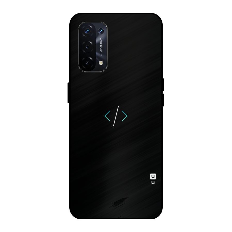 Minimal Dark Coding Metal Back Case for Oppo A74 5G