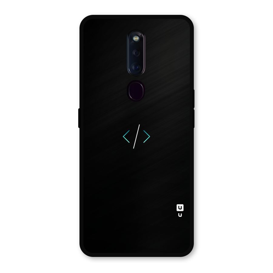 Minimal Dark Coding Metal Back Case for Oppo F11 Pro
