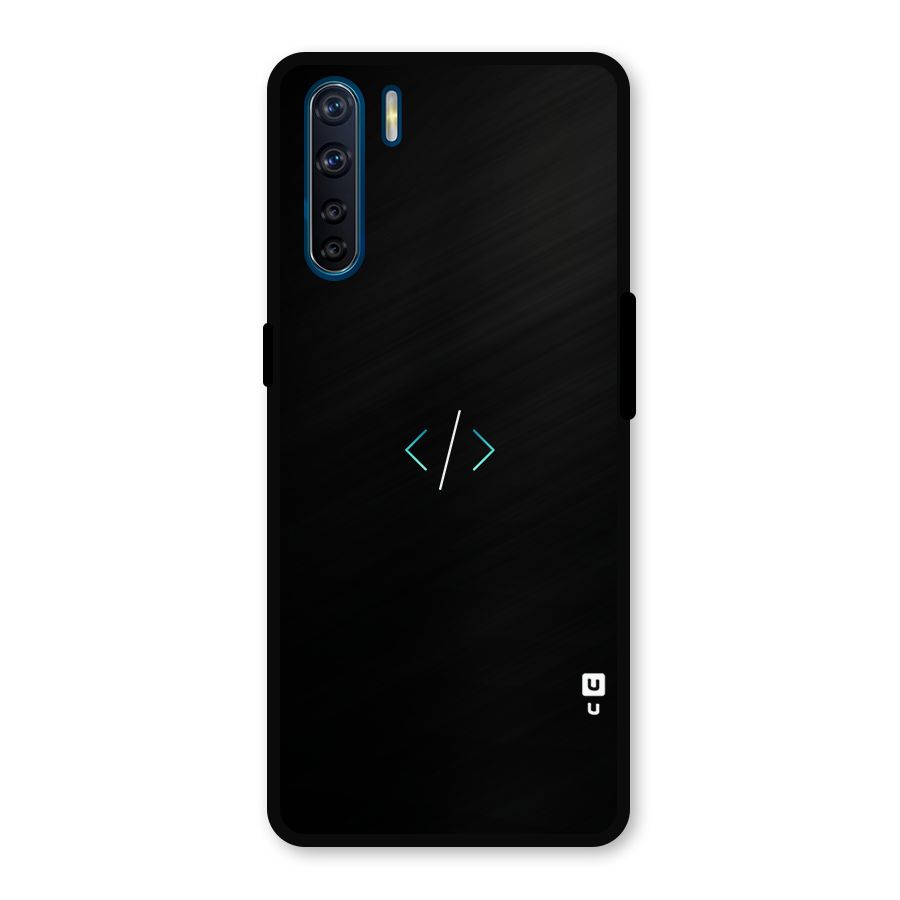 Minimal Dark Coding Metal Back Case for Oppo F15