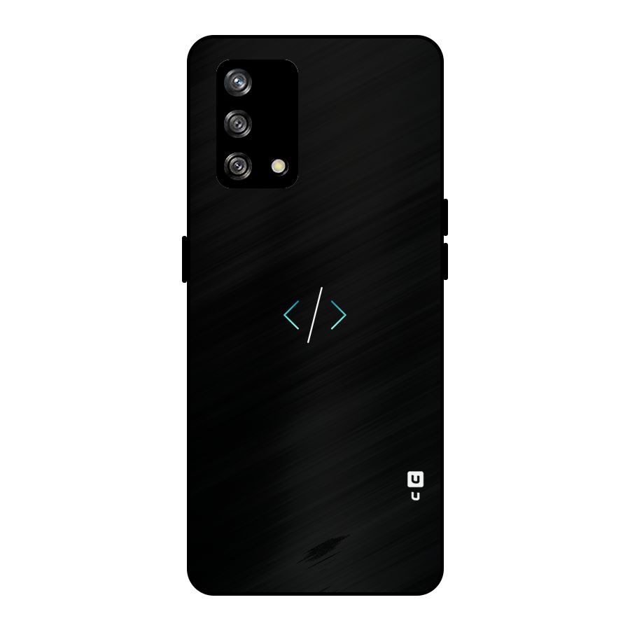 Minimal Dark Coding Metal Back Case for Oppo F19