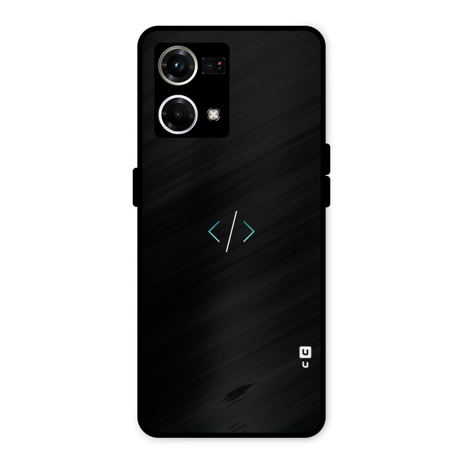 Minimal Dark Coding Metal Back Case for Oppo F21 Pro 4G
