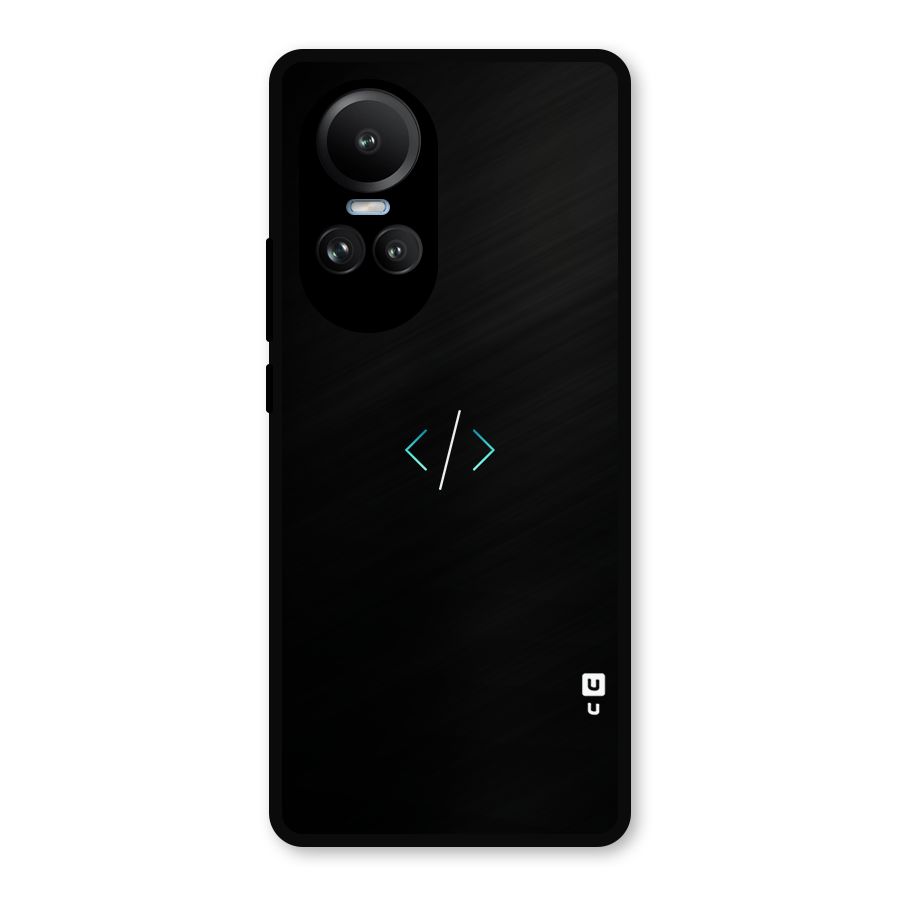 Minimal Dark Coding Metal Back Case for Oppo Reno10