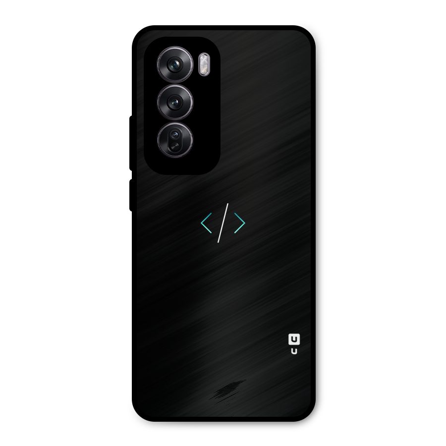 Minimal Dark Coding Metal Back Case for Oppo Reno12 Pro
