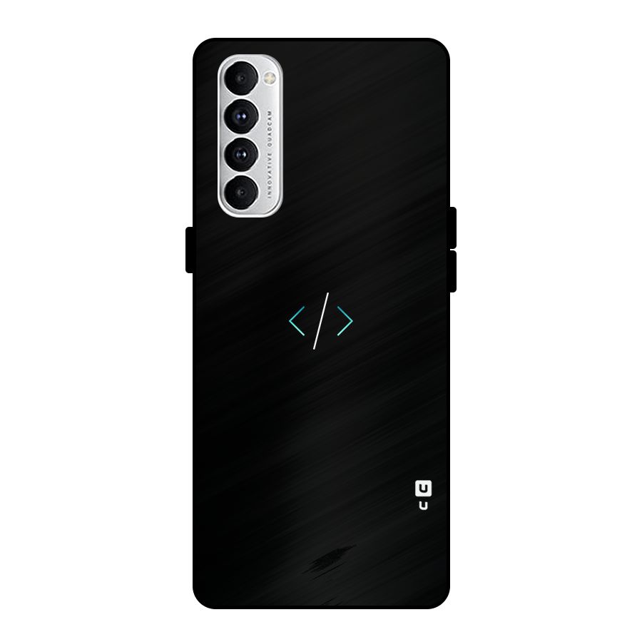 Minimal Dark Coding Metal Back Case for Oppo Reno4 Pro