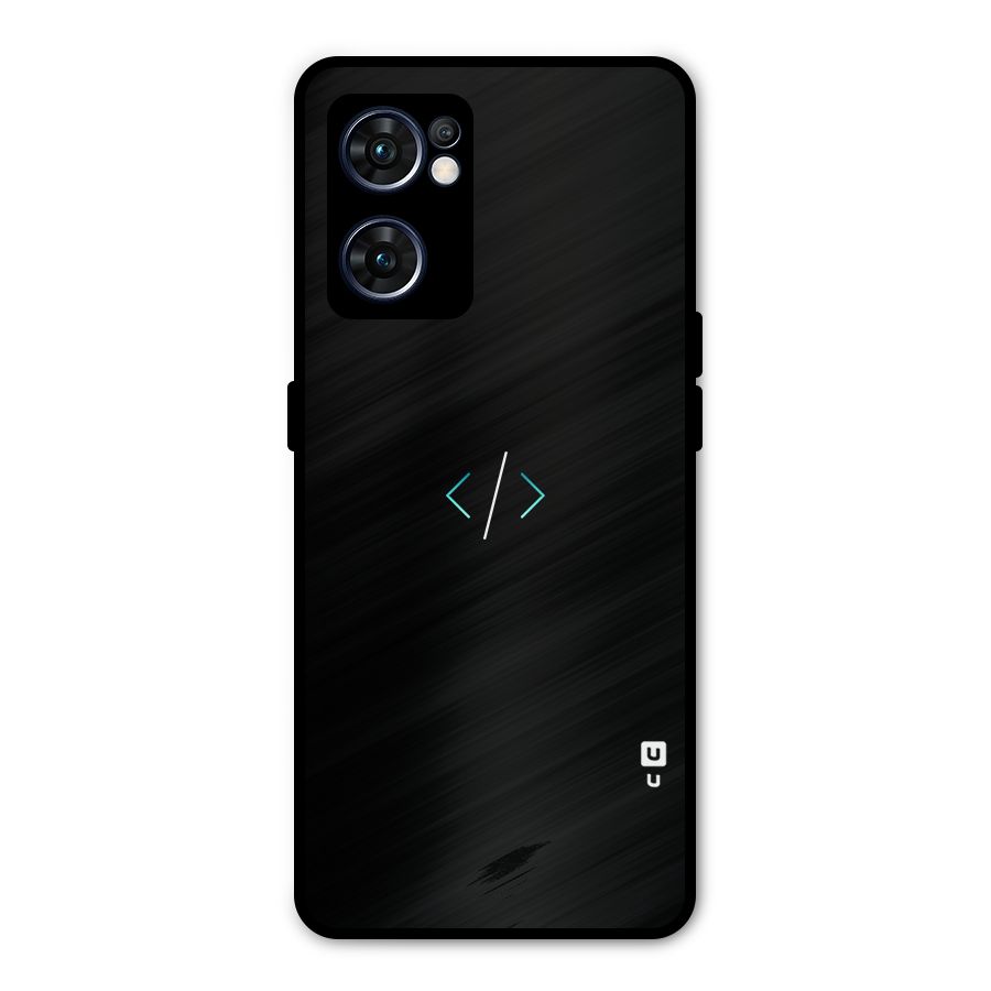 Minimal Dark Coding Metal Back Case for Oppo Reno7 5G