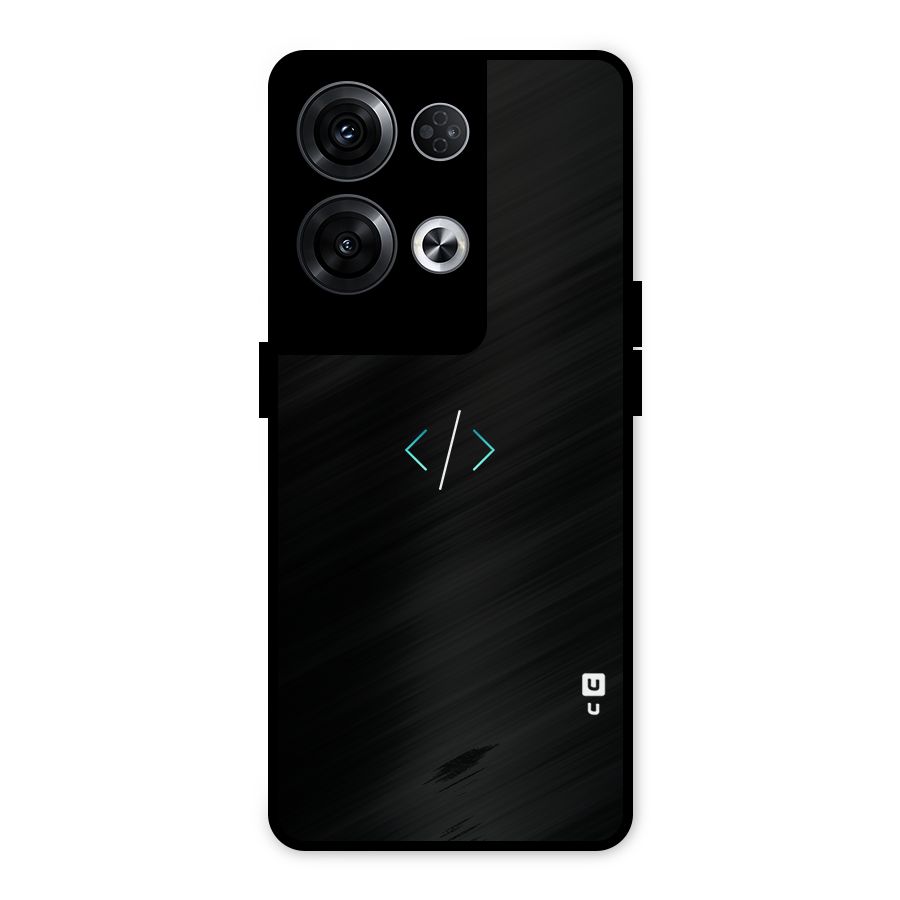 Minimal Dark Coding Metal Back Case for Oppo Reno8 Pro 5G