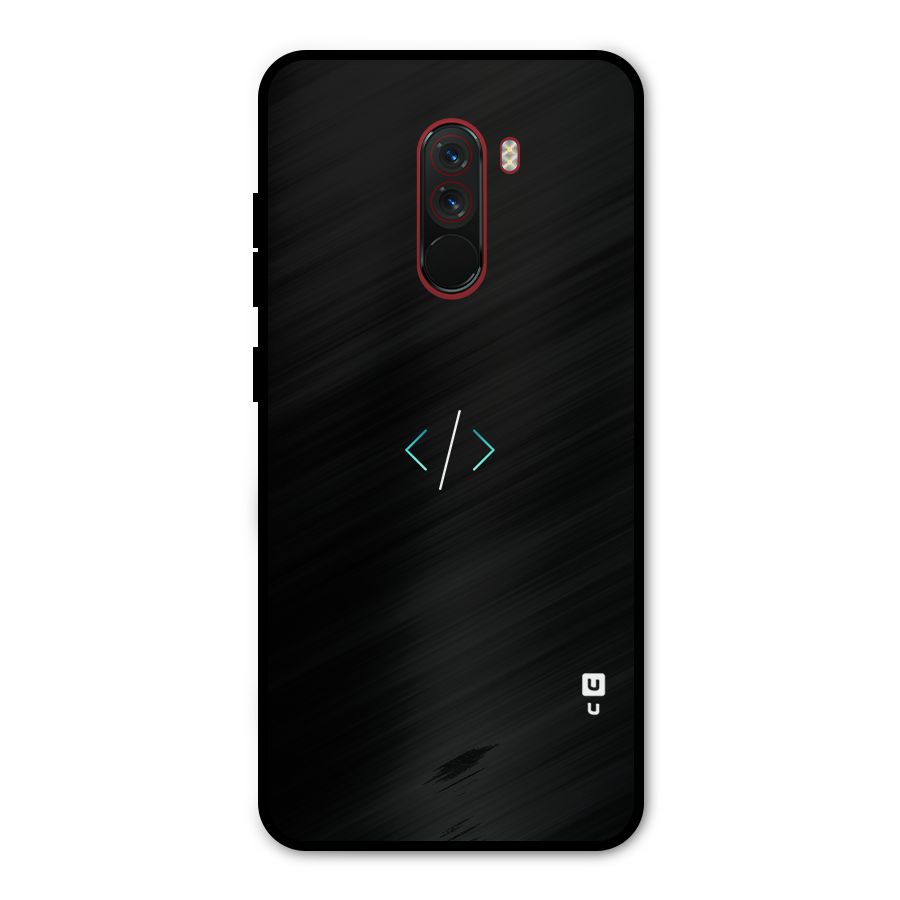 Minimal Dark Coding Metal Back Case for Poco F1
