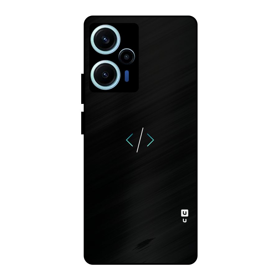Minimal Dark Coding Metal Back Case for Poco F5