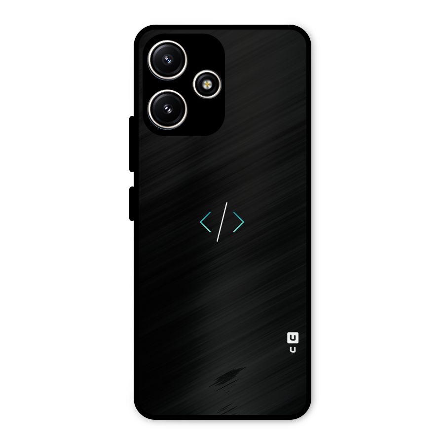 Minimal Dark Coding Metal Back Case for Poco M6 Pro