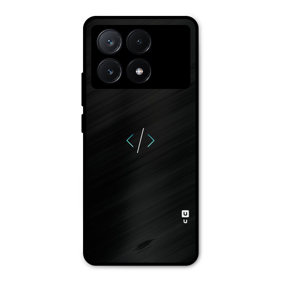 Minimal Dark Coding Metal Back Case for Poco X6 Pro