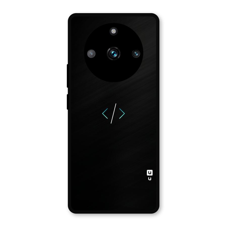 Minimal Dark Coding Metal Back Case for Realme 11 Pro