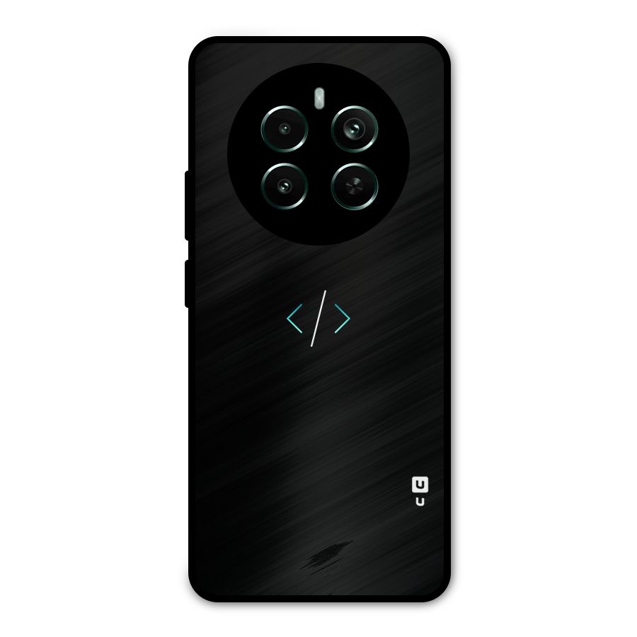 Minimal Dark Coding Metal Back Case for Realme 12 Pro Plus