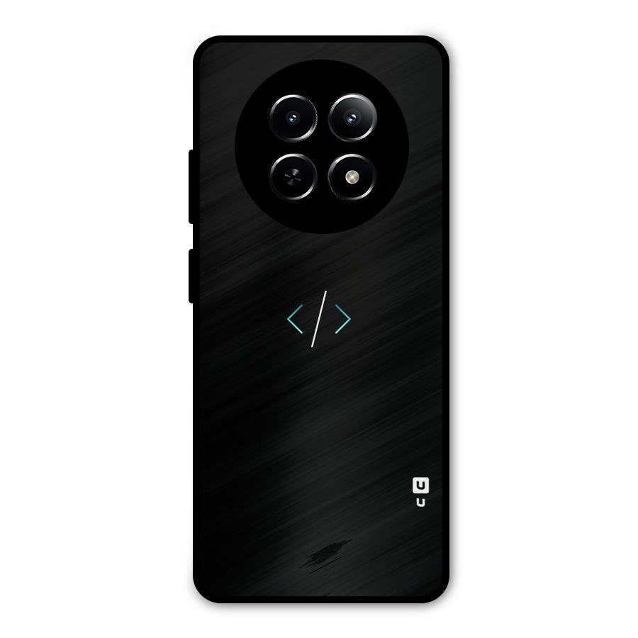 Minimal Dark Coding Metal Back Case for Realme 13