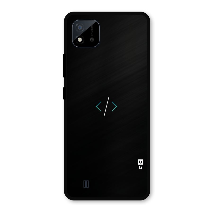Minimal Dark Coding Metal Back Case for Realme C11 2021