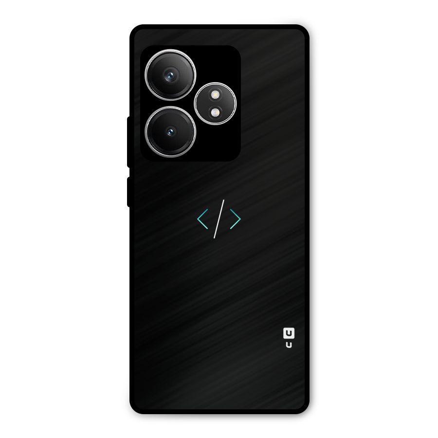 Minimal Dark Coding Metal Back Case for Realme GT 6T