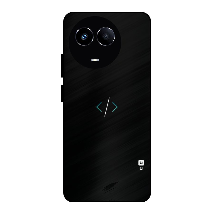 Minimal Dark Coding Metal Back Case for Realme Narzo 60X