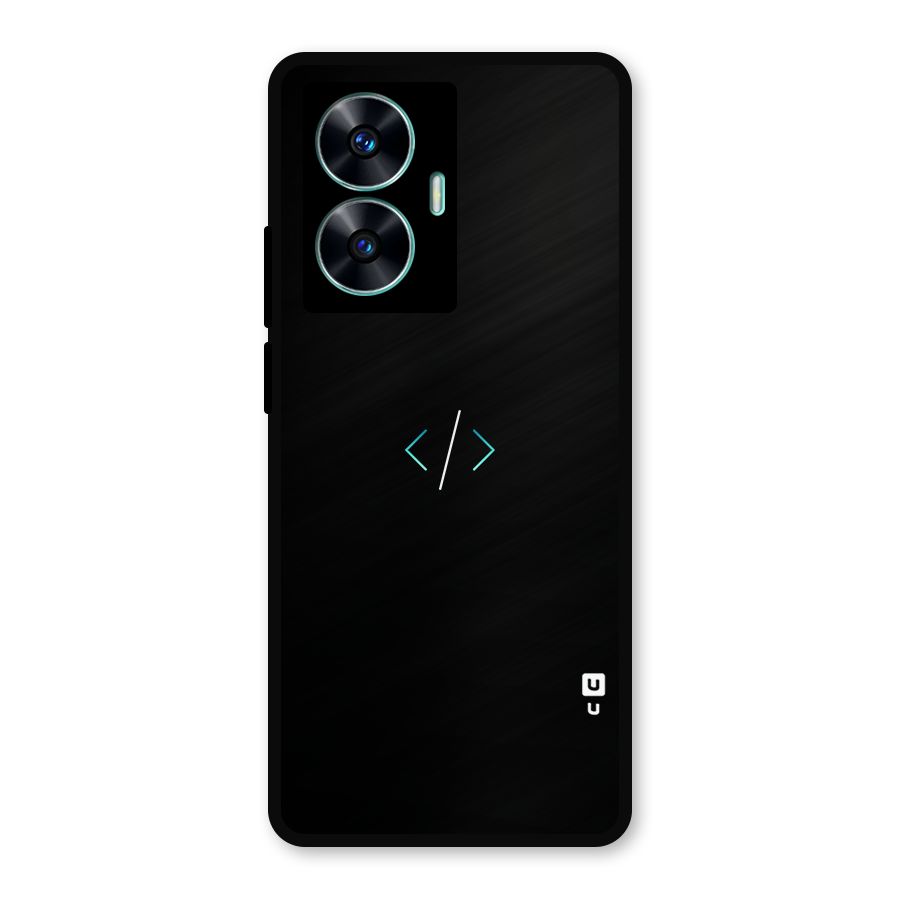 Minimal Dark Coding Metal Back Case for Realme Narzo N55