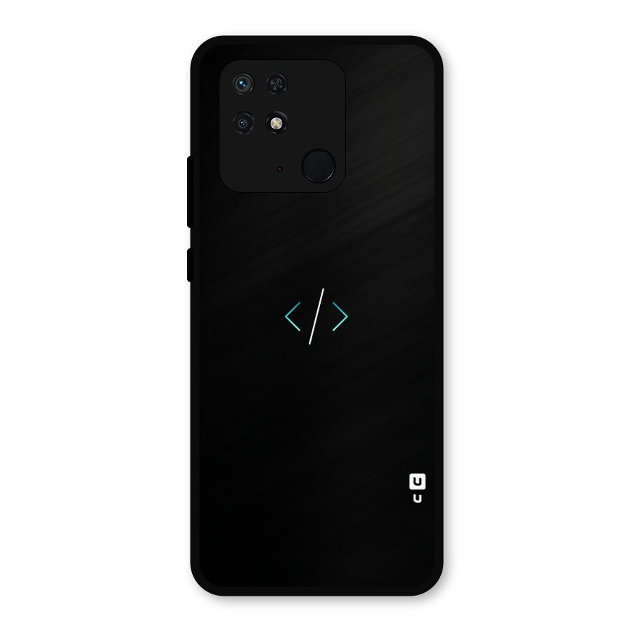 Minimal Dark Coding Metal Back Case for Redmi 10 Power