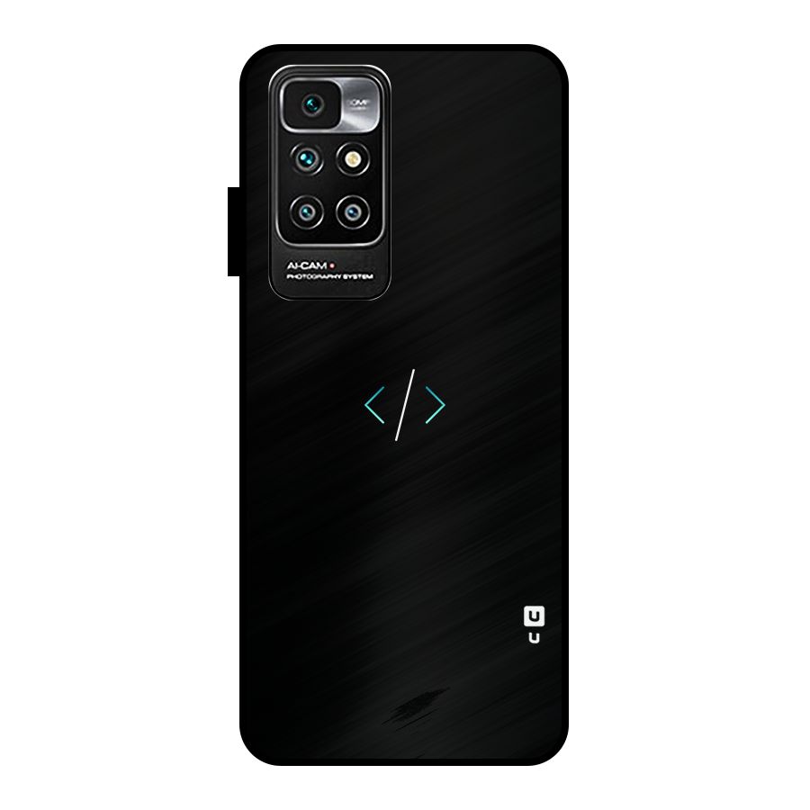 Minimal Dark Coding Metal Back Case for Redmi 10 Prime