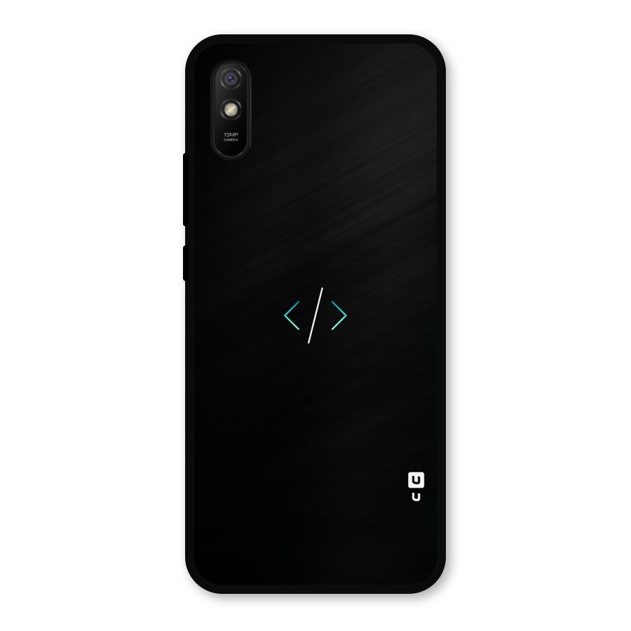 Minimal Dark Coding Metal Back Case for Redmi 9i