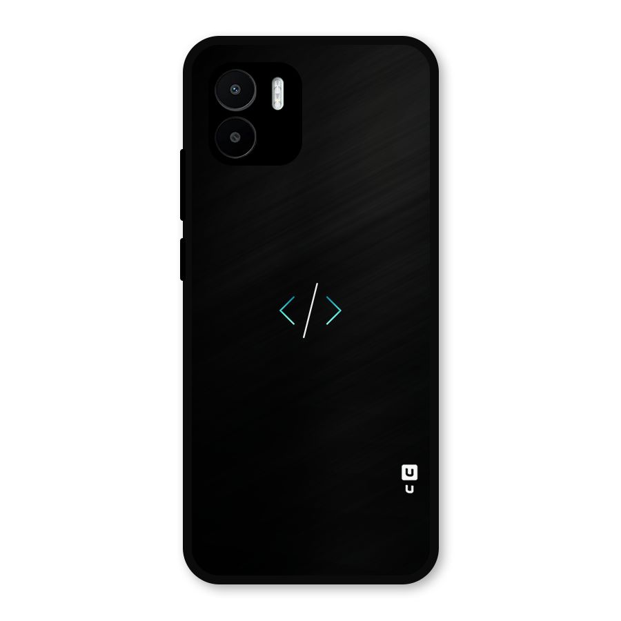 Minimal Dark Coding Metal Back Case for Redmi A1