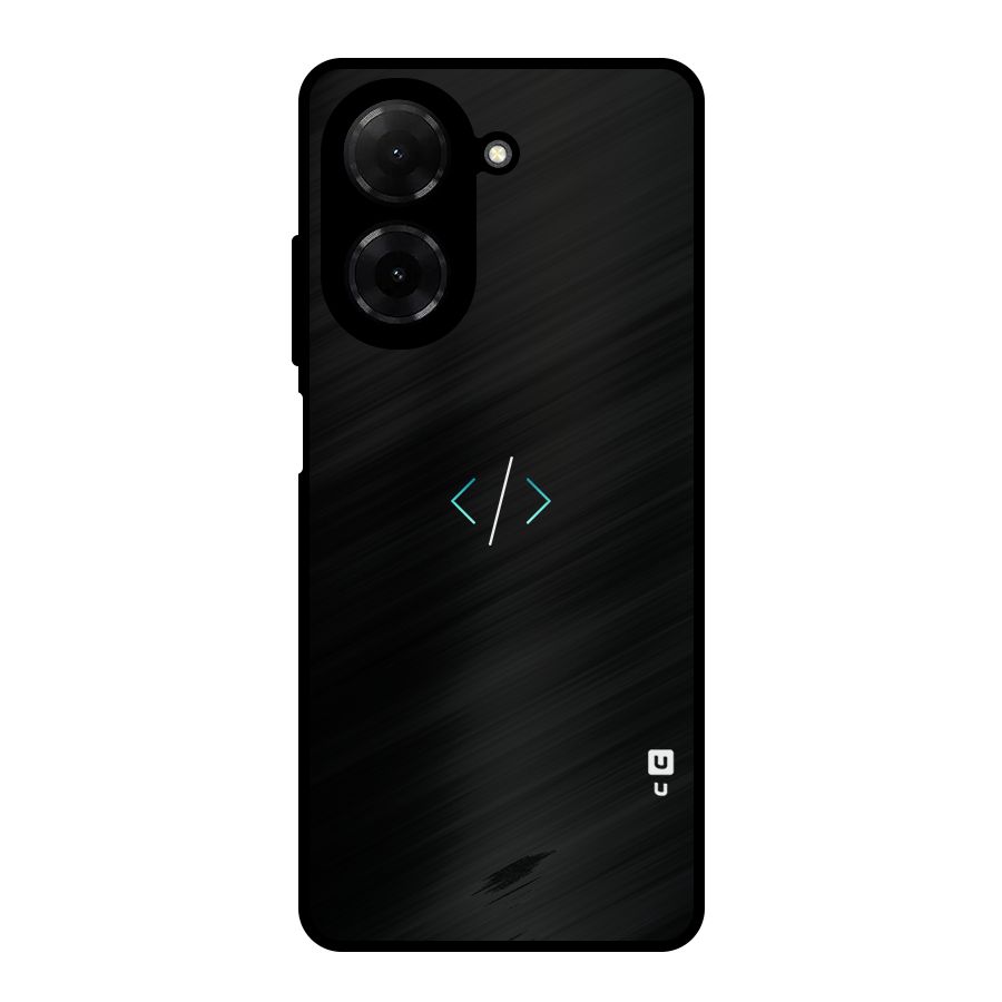 Minimal Dark Coding Metal Back Case for Redmi A5 4G