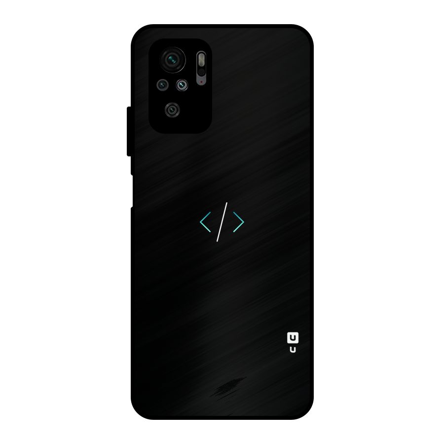 Minimal Dark Coding Metal Back Case for Redmi Note 10S