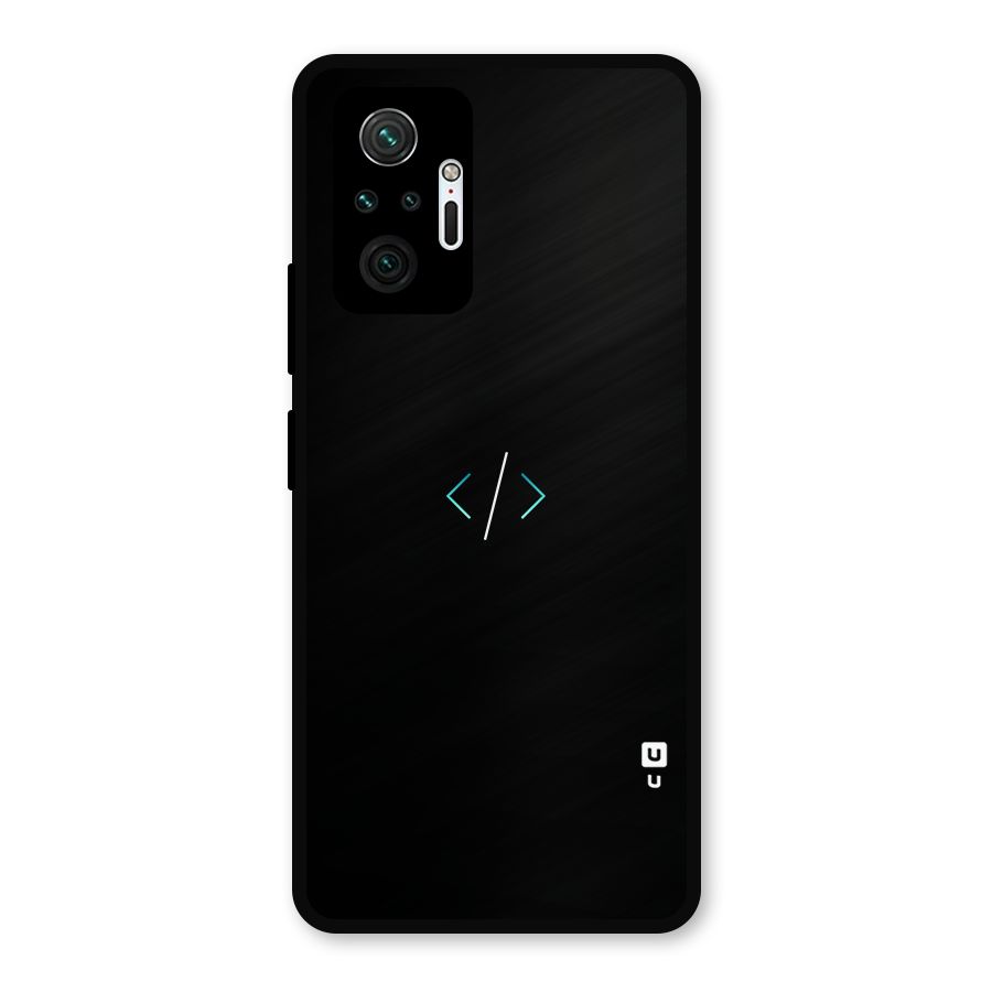 Minimal Dark Coding Metal Back Case for Redmi Note 10 Pro