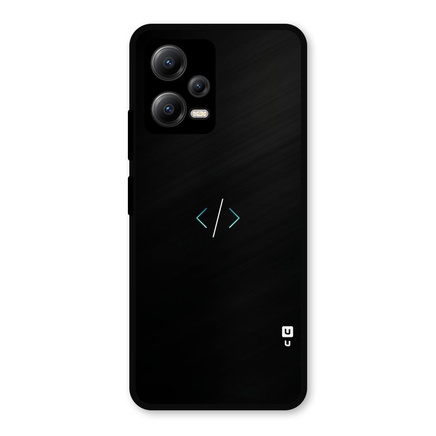 Minimal Dark Coding Metal Back Case for Redmi Note 12 5G