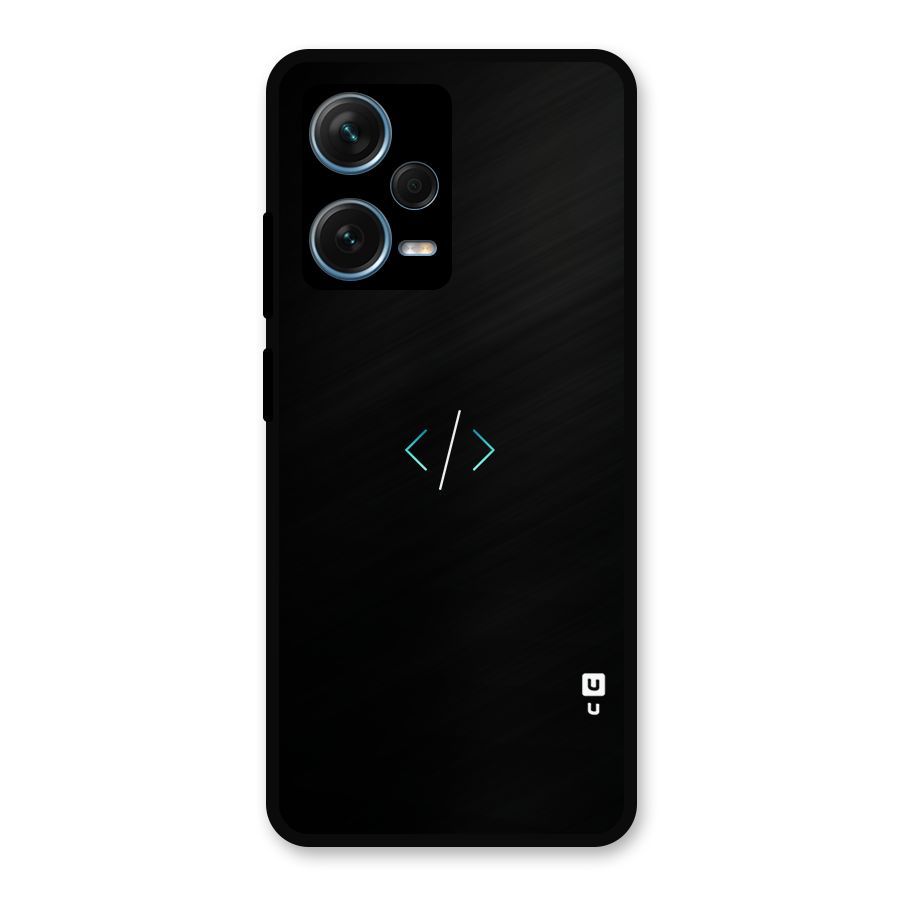Minimal Dark Coding Metal Back Case for Redmi Note 12 Pro Plus 5G