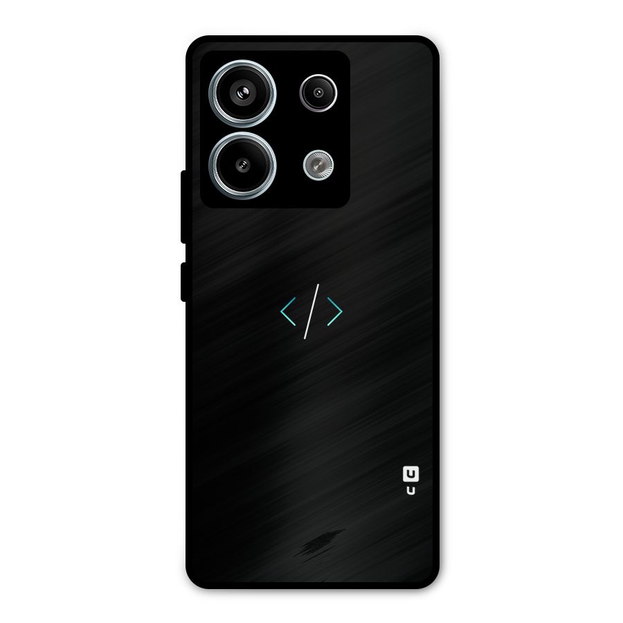 Minimal Dark Coding Metal Back Case for Redmi Note 13 Pro 5G