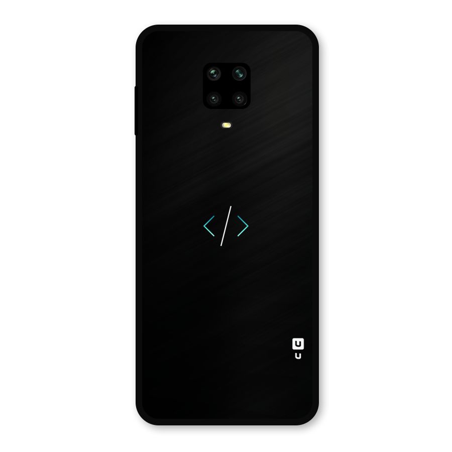 Minimal Dark Coding Metal Back Case for Redmi Note 9 Pro