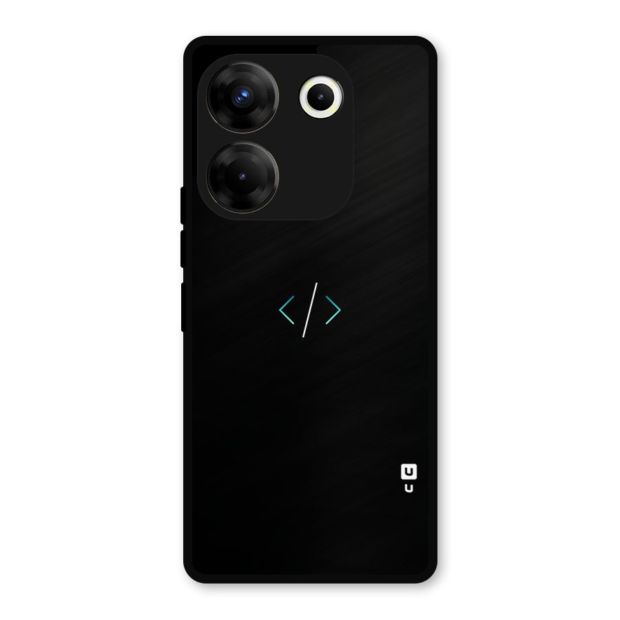 Minimal Dark Coding Metal Back Case for Tecno Camon 20