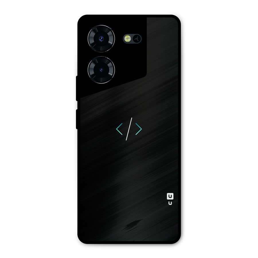 Minimal Dark Coding Metal Back Case for Tecno Pova 5 Pro 5G
