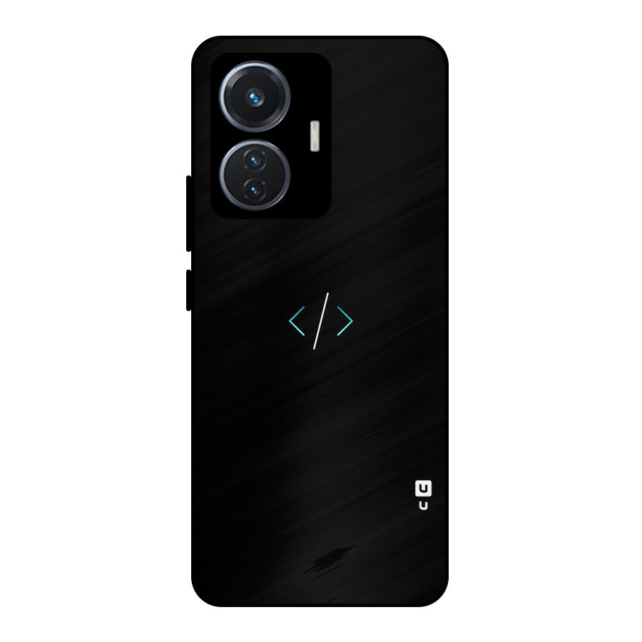 Minimal Dark Coding Metal Back Case for Vivo T1 44W