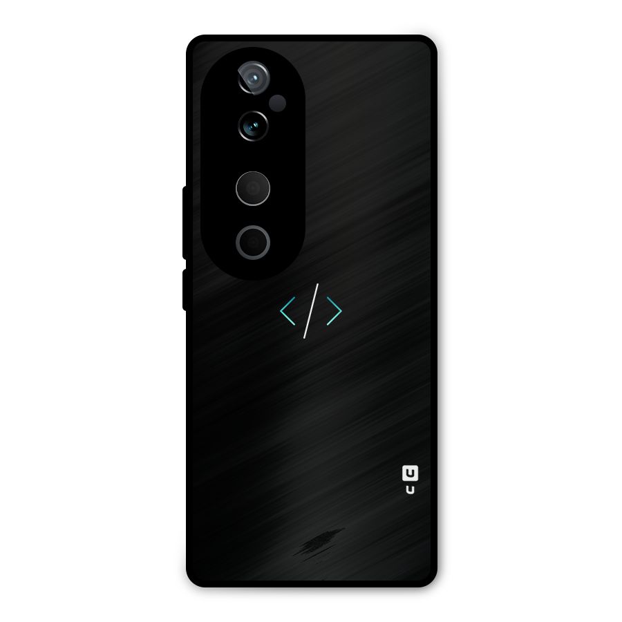 Minimal Dark Coding Metal Back Case for Vivo T3 Ultra