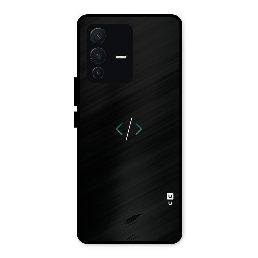 Minimal Dark Coding Metal Back Case for Vivo V23 5G
