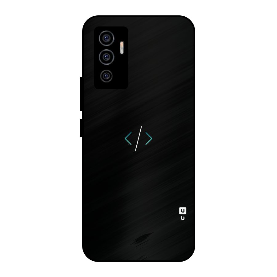 Minimal Dark Coding Metal Back Case for Vivo V23e