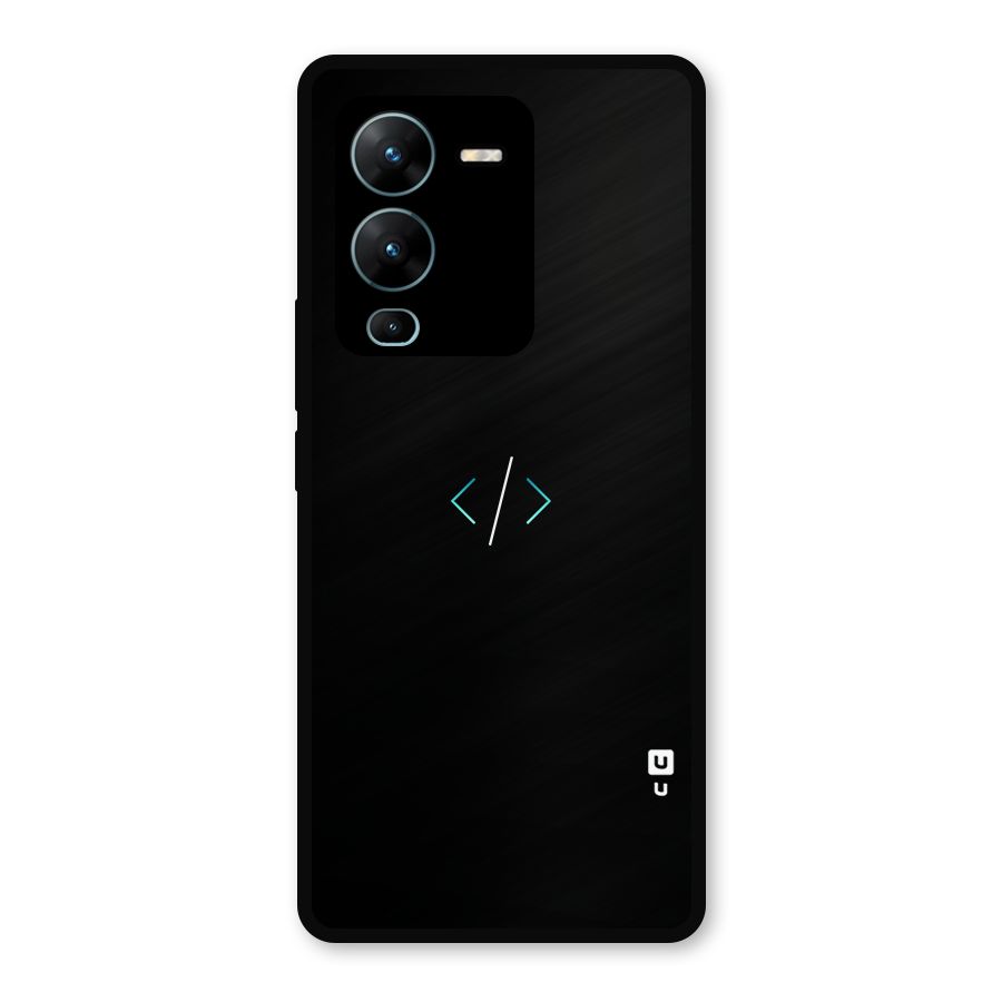 Minimal Dark Coding Metal Back Case for Vivo V25 Pro