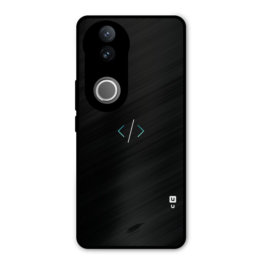 Minimal Dark Coding Metal Back Case for Vivo V50e