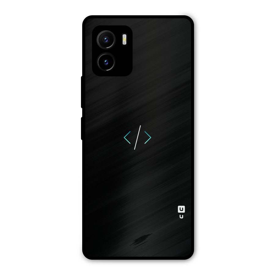 Minimal Dark Coding Metal Back Case for Vivo Y15s