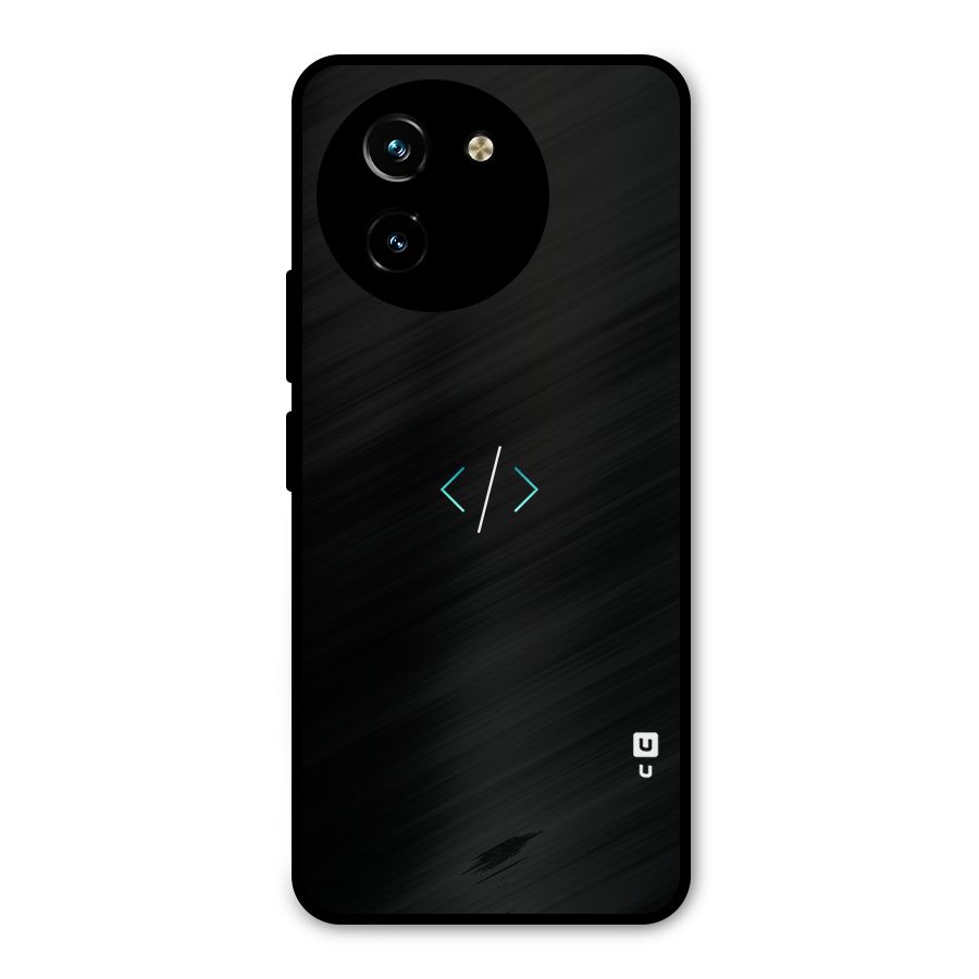 Minimal Dark Coding Metal Back Case for Vivo Y200i