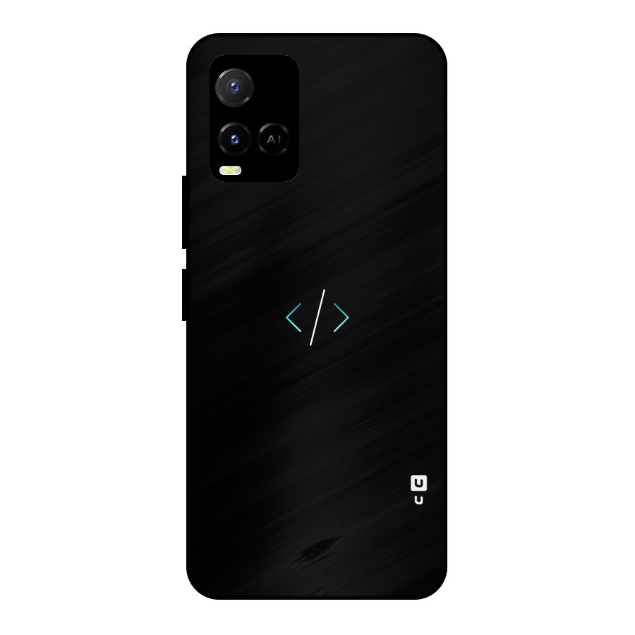 Minimal Dark Coding Metal Back Case for Vivo Y21 2021