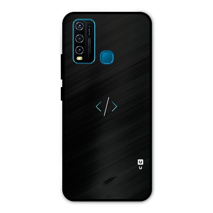 Minimal Dark Coding Metal Back Case for Vivo Y30