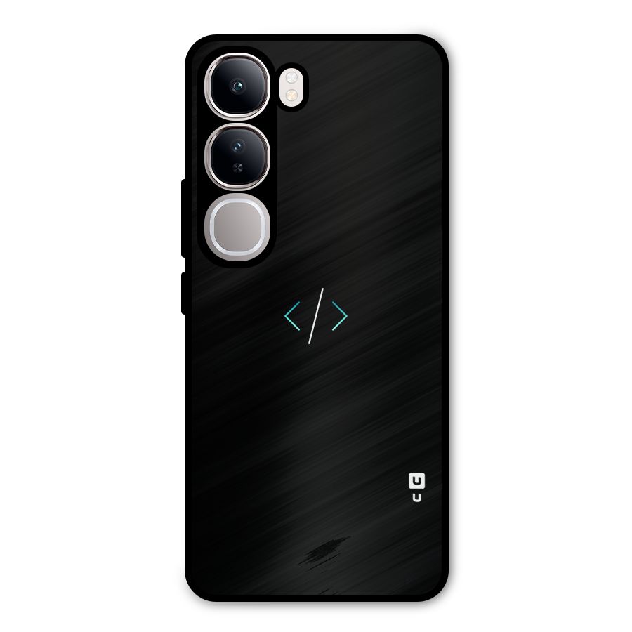 Minimal Dark Coding Metal Back Case for Vivo Y300