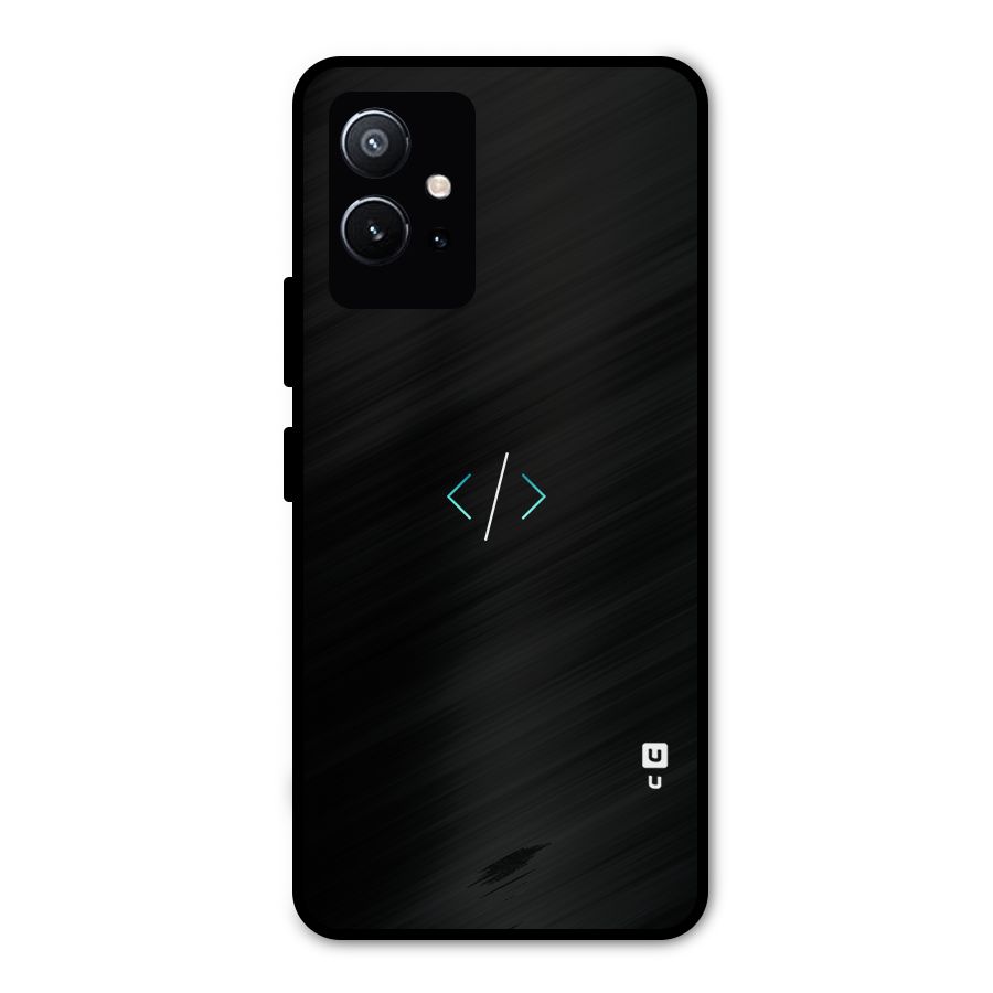 Minimal Dark Coding Metal Back Case for Vivo Y75 5G