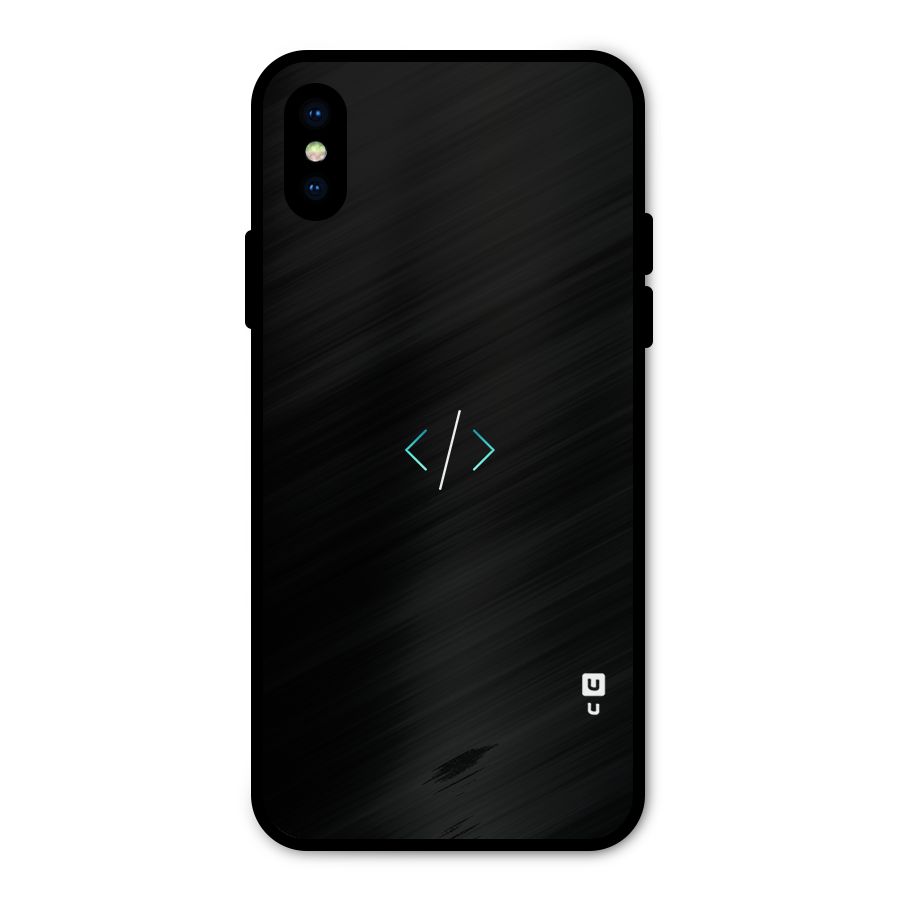 Minimal Dark Coding Metal Back Case for iPhone XS