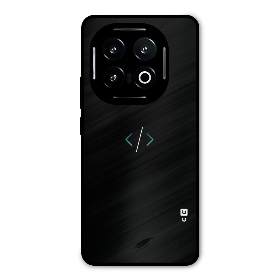 Minimal Dark Coding Metal Back Case for iQOO 13