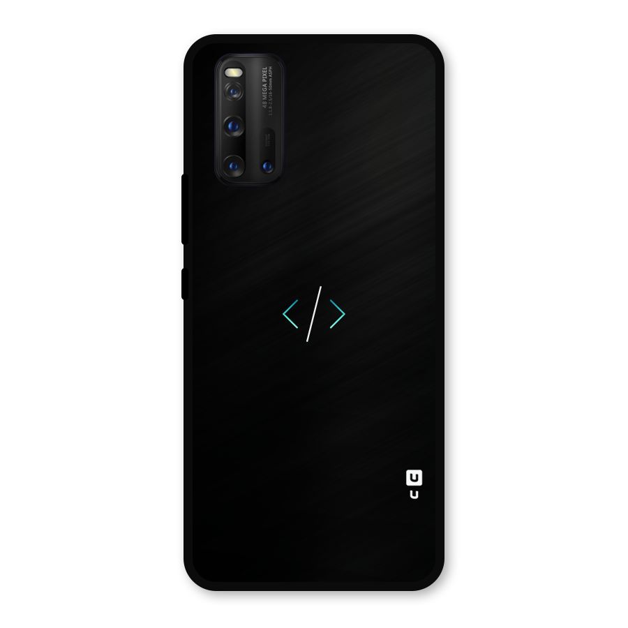 Minimal Dark Coding Metal Back Case for iQOO 3