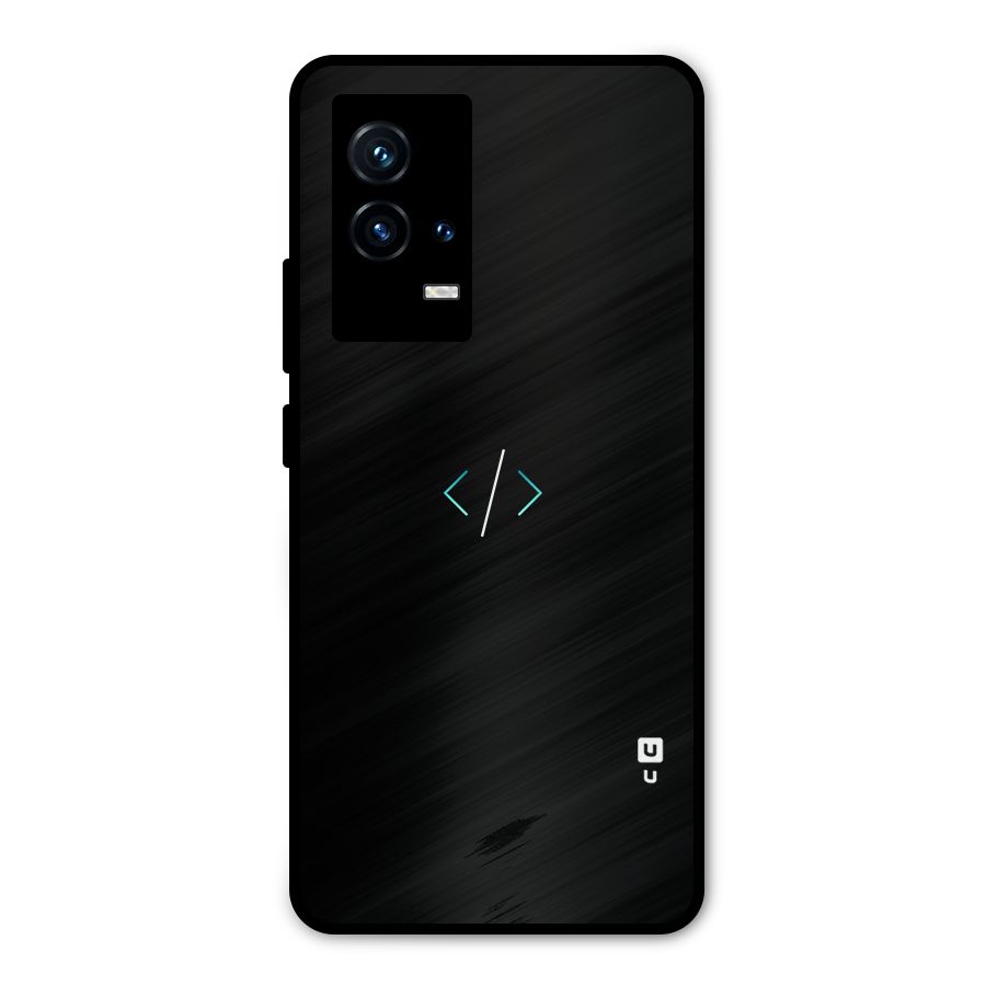 Minimal Dark Coding Metal Back Case for iQOO 9 5G